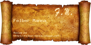 Felber Manna névjegykártya